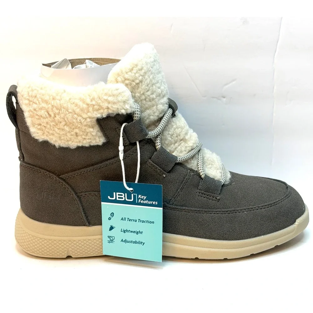 JBU Women's Freeze Round Toe Boots Grey Size 7.5M NWT/BOX